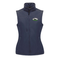 Black Welsh Mountain Sheep Society ladies softshell bodywarmer